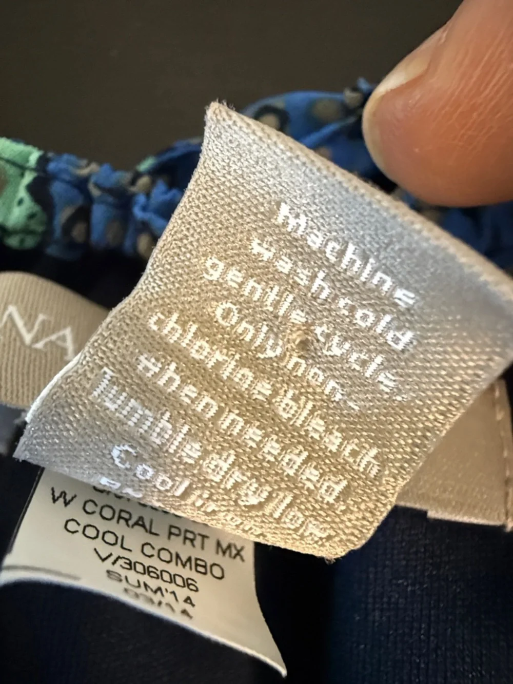 Banana Republic Blue & Aqua Geometric Maxi Dress Spaghetti Strap Size 10 - Picture 12 of 15